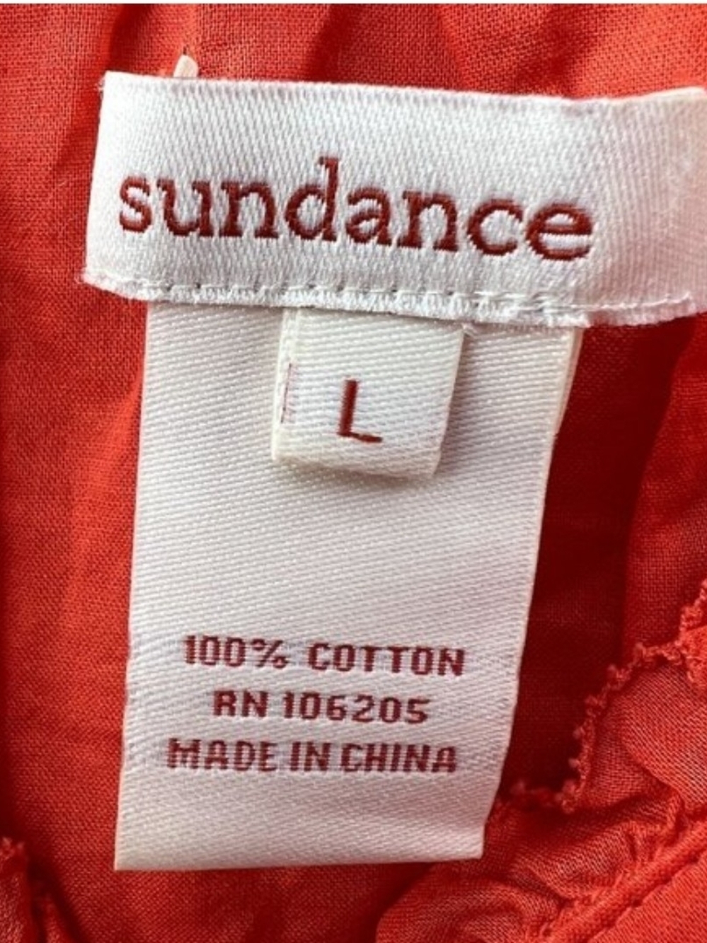 Sundance, Beautiful orange, cotton top In large. Short-Sleeve - Picture 13 of 15